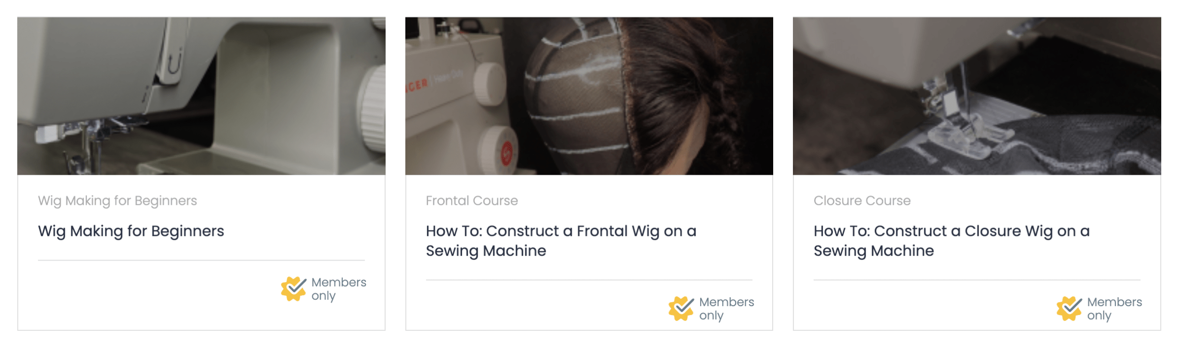wig making courses, online wig making class, how to make a wig on a sewing machine